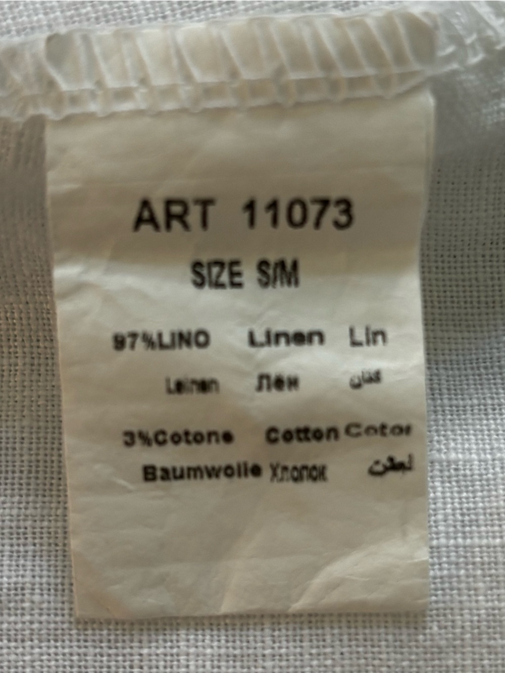 Wiya Italy Linen White Smocked Eyelet Sleeve Dress Sz S/M - Picture 8 of 9